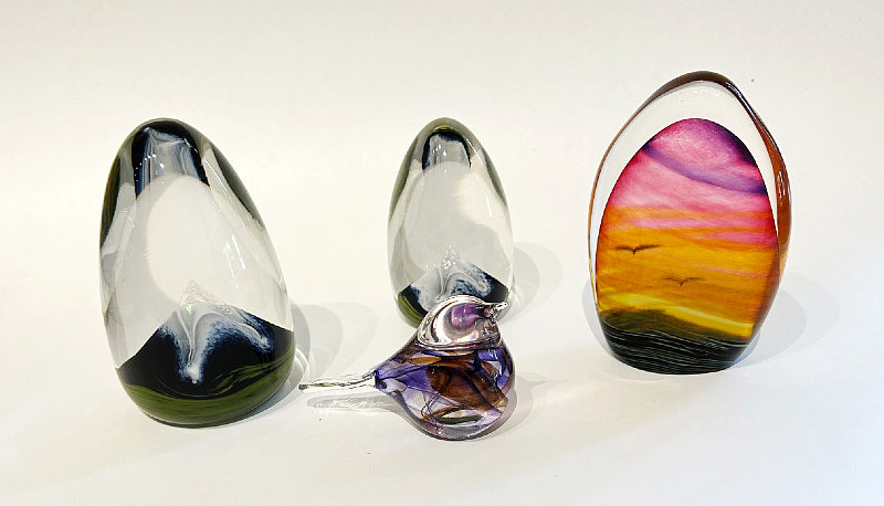 Nicole Tremblay - three glass pieces